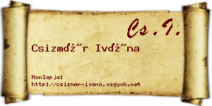 Csizmár Ivána névjegykártya